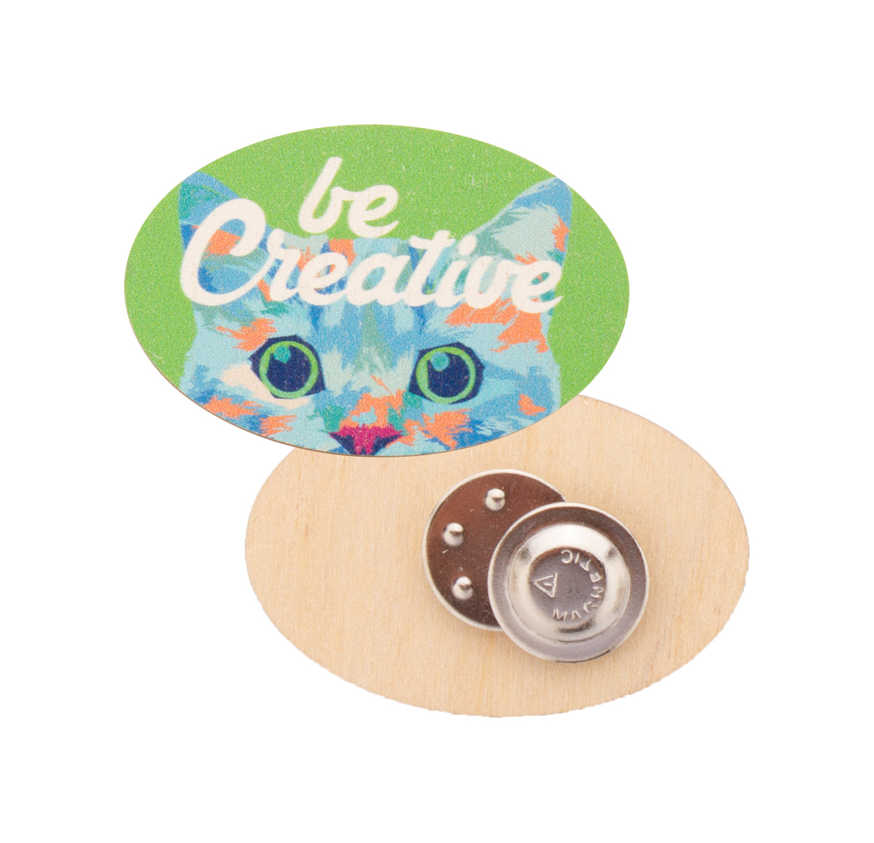 WooBadge odznak s magnetem na zakázku přírodní