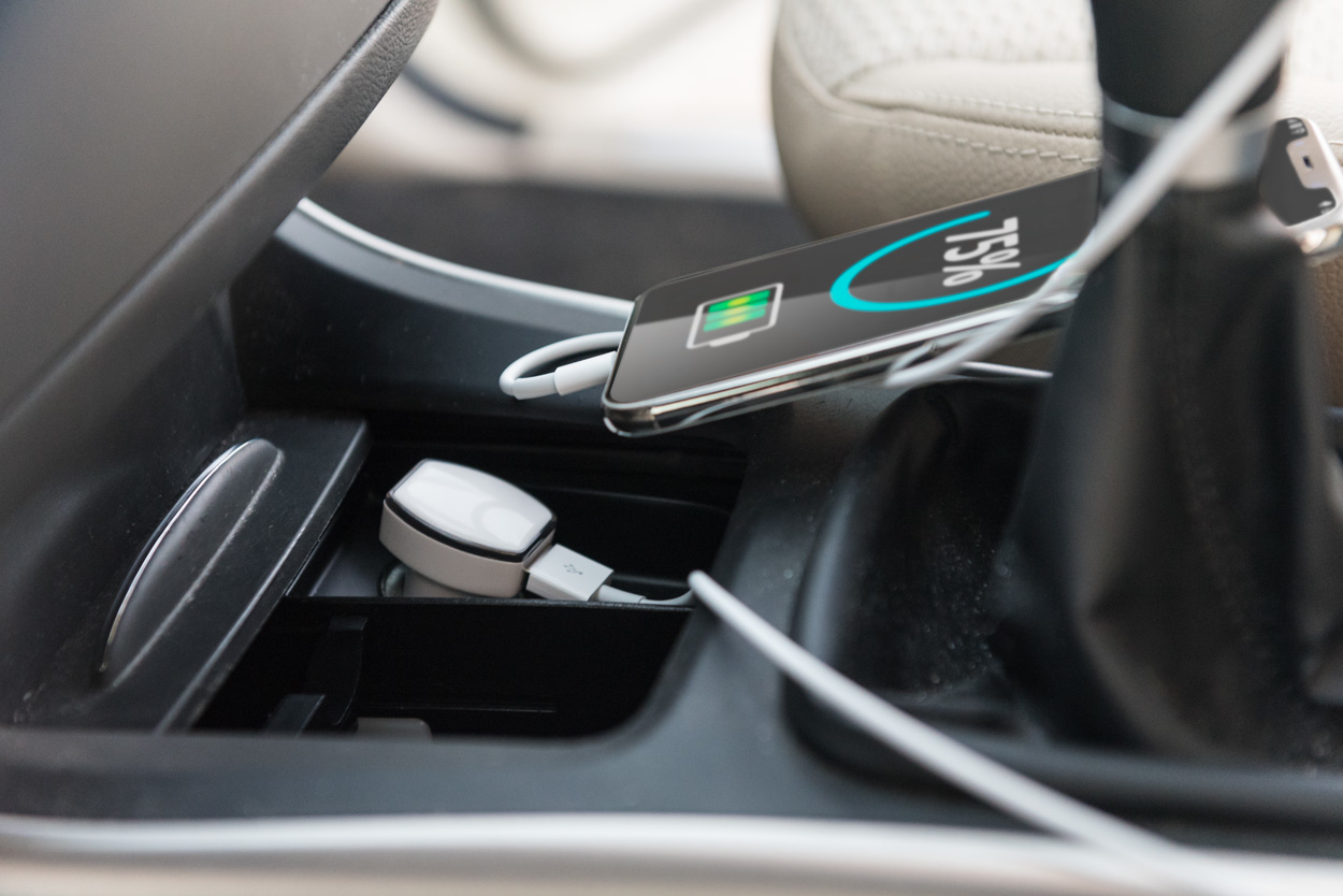 Breter GPS USB nabíječka do auta bílá