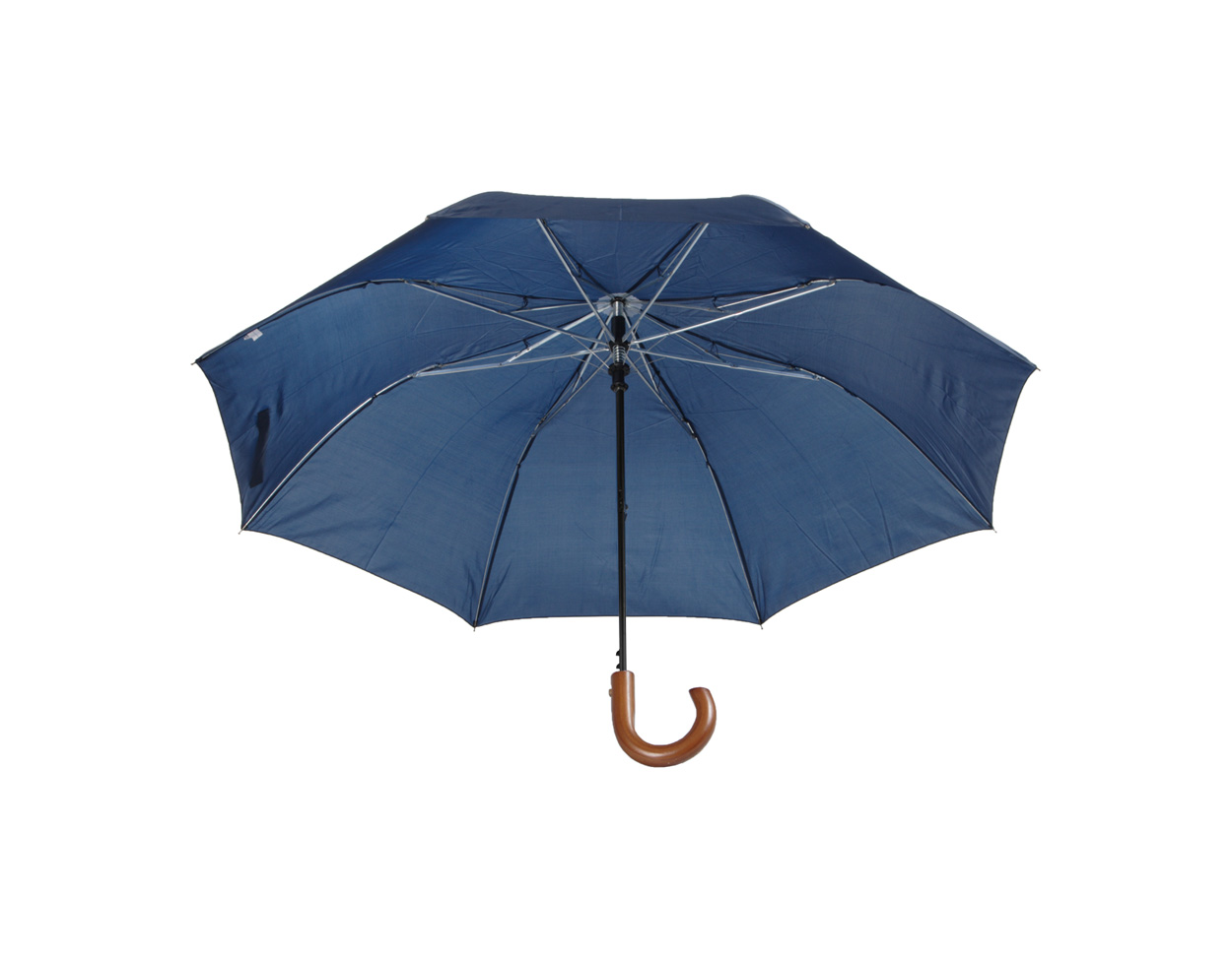 Stansed skládací deštník s dřevěnou rukojetí modrá